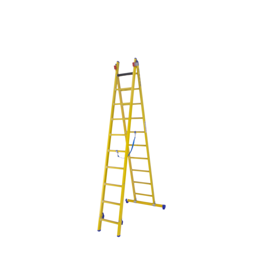 Staltor 2 x 10 sp. Prof. 2-Delige Reformladder glasvezelversterkt + stabiliteitsbalk GVK