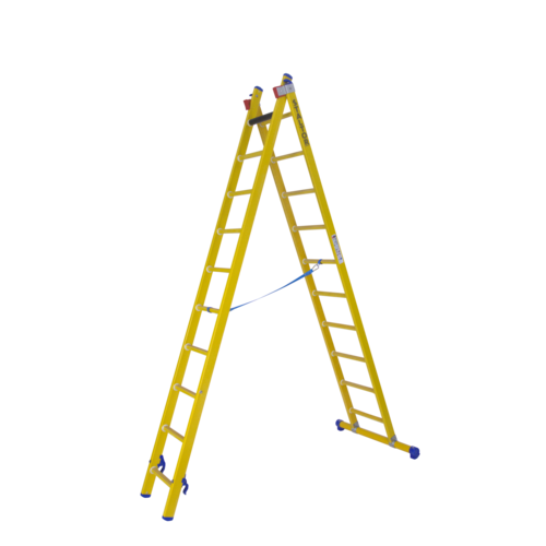 Staltor 2 x 10 sp. Prof. 2-Delige Reformladder glasvezelversterkt + stabiliteitsbalk GVK