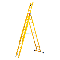 Staltor 3 x 10 sp. Prof. 3-Delige Reformladder glasvezelversterkt + stabiliteitsbalk GVK