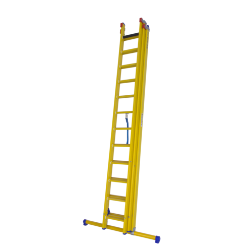 Staltor 3 x 12 sp. Prof. 3-Delige Reformladder glasvezelversterkt + stabiliteitsbalk GVK