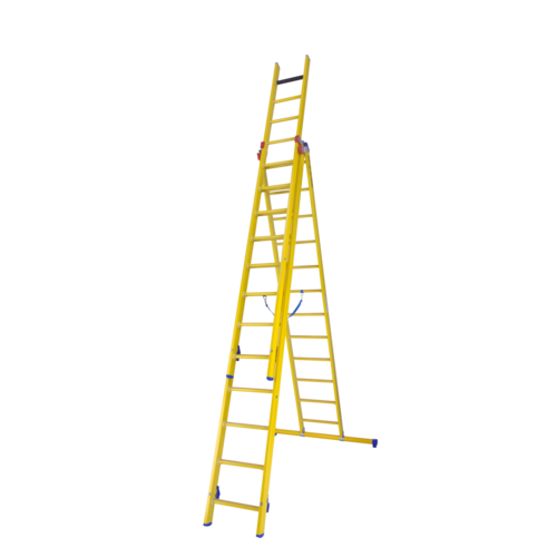 Staltor 3 x 12 sp. Prof. 3-Delige Reformladder glasvezelversterkt + stabiliteitsbalk GVK