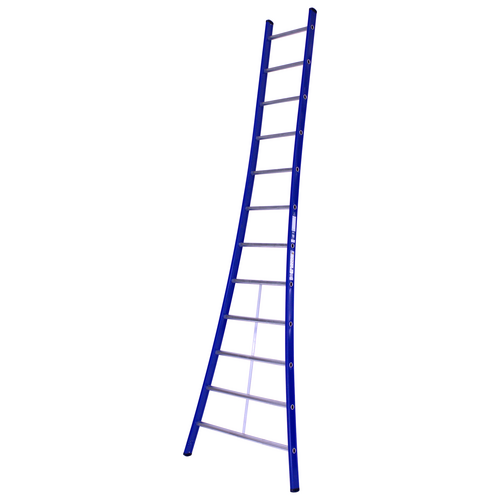 DAS products 1 x 12 sp Prof. Enkele Industrieladder met uitgebogen voet blauw Type Atlas