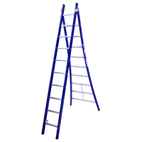 DAS products 2 x 10 sp. Industrieladder 2-delig uitgebogen voet blauw Type Atlas