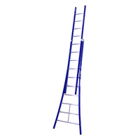 DAS products 2 x 10 sp. Industrieladder 2-delig uitgebogen voet blauw Type Atlas