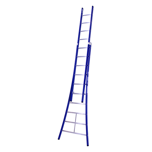 DAS products 2 x 10 sp. Industrieladder 2-delig uitgebogen voet blauw Type Atlas