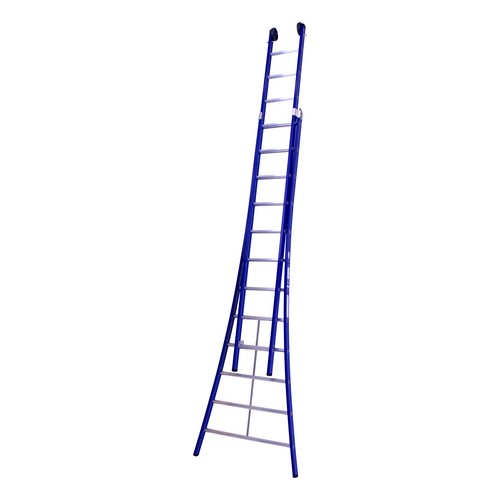 DAS products 2 x 12 sp. Industrieladder 2-delig uitgebogen voet blauw Type Atlas