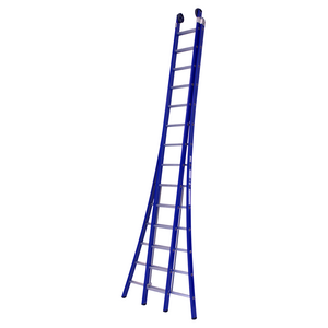 2 x 14 sp. Industrieladder 2-delig uitgebogen voet blauw Type Atlas