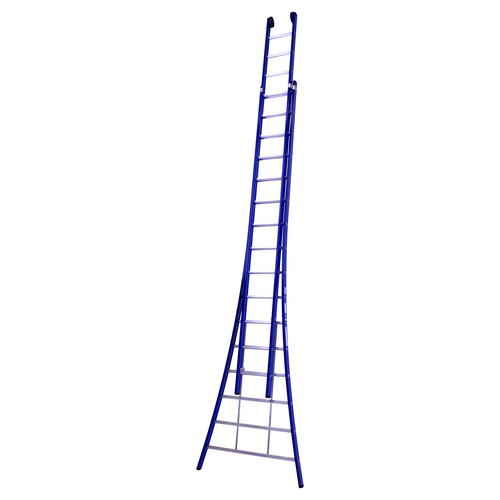 DAS products 2 x 16 sp. Industrieladder 2-delig uitgebogen voet blauw Type Atlas