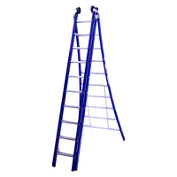 DAS products 3 x 10 sp. Industrieladder 3-delig uitgebogen voet blauw Type Atlas