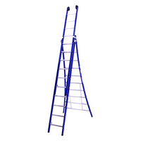 DAS products 3 x 10 sp. Industrieladder 3-delig uitgebogen voet blauw Type Atlas