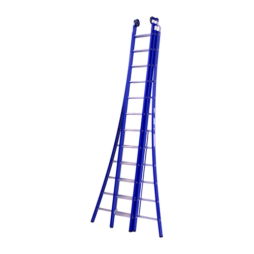 DAS products 3 x 12 sp. Industrieladder 3-delig uitgebogen voet blauw Type Atlas