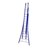 DAS products 3 x 12 sp. Industrieladder 3-delig uitgebogen voet blauw Type Atlas