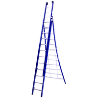 DAS products 3 x 12 sp. Industrieladder 3-delig uitgebogen voet blauw Type Atlas