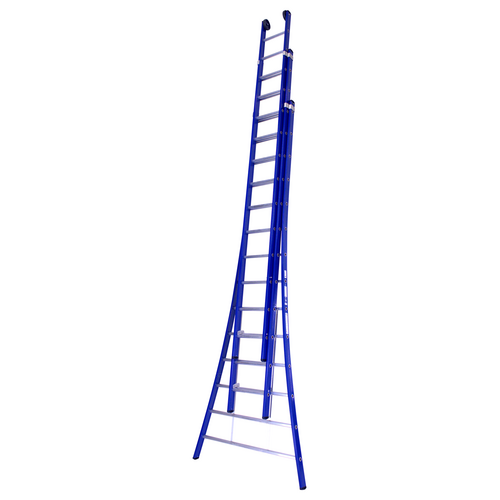 DAS products 3 x 14 sp. Industrieladder 3-delig uitgebogen voet blauw Type Atlas