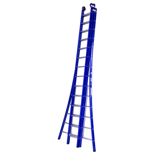 DAS products 3 x 14 sp. Industrieladder 3-delig uitgebogen voet blauw Type Atlas