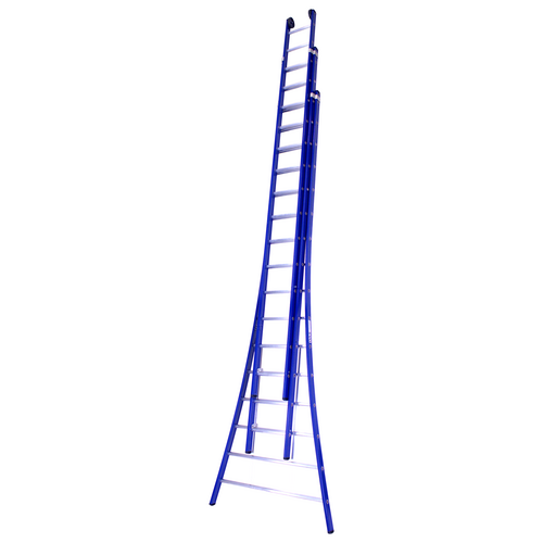DAS products 3 x 16 sp. Industrieladder 3-delig uitgebogen voet blauw Type Atlas