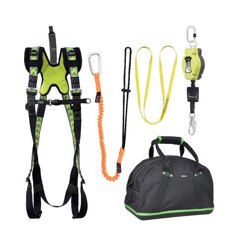 Kratos Complete set valbeveiliging Standaard Allround Valstopblok 6m Ankerstrop Uitrekb. gereedschapslijn