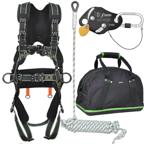 Kratos Complete set valbeveiliging Comfort Daken / Afdalen 30mtr Compacte lijnklem