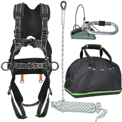 Kratos Complete set valbeveiliging Comfort Daken / Afdalen 30mtr Afneembare lijnklem