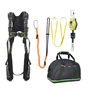 Complete set valbeveiliging Comfort Allround Valstopblok 6m Ankerstrop Uitrekb. Gereedschapslijn