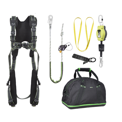 Kratos Complete set valbeveiliging Comfort Daken Valstopblok 6m Werkpositielijn +klem 5m Ankerstrop Ankerpunt voor op hout