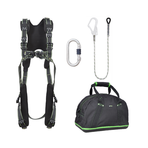 Kratos Complete set valbeveiliging Comfort Kernmantellijn met steigerhaak 1.5m met opbergtas