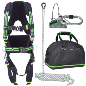 Complete set valbeveiliging Standaard-Plus Daken / Afdalen 20mtr met Afneembare lijnklem