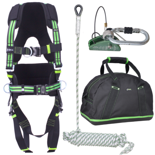 Kratos Complete set valbeveiliging Standaard-Plus Daken / Afdalen 20mtr met Afneembare lijnklem
