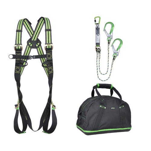 Kratos Complete set valbeveiliging met Y-lijn anti-snedekoord 1.5m Basic Harnas II