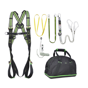 Complete set valbeveiliging Y-leeflijn 1.5m met veiligheidslijn 10m en werkpositielijn 2m Basic Harnas II | M-XL