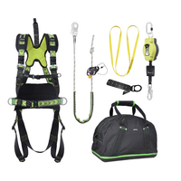 Kratos Complete set valbeveiliging Daken Harnas werkpositie lijn Valstopblok 6m Werkpositielijn +klem 5m Ankerstrop Ankerpunt voor op hout