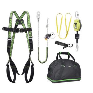 Complete set valbeveiliging Daken Antival harnas Valstopblok 6m Werkpositielijn +klem 5m Ankerstrop Ankerpunt voor op hout