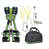Kratos Complete set valbeveiliging Comfort-Plus Daken Veiligheidslijn lijnklem 10 Ankerstrop Stalen karabijnhaak