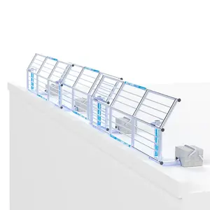 Euroscaffold SGS Slim Plus dakrandbeveiliging 9 mtr complete set plat dak Euroscaffold SGS Slim Plus dakrandbeveiliging 9 mtr complete set plat dak