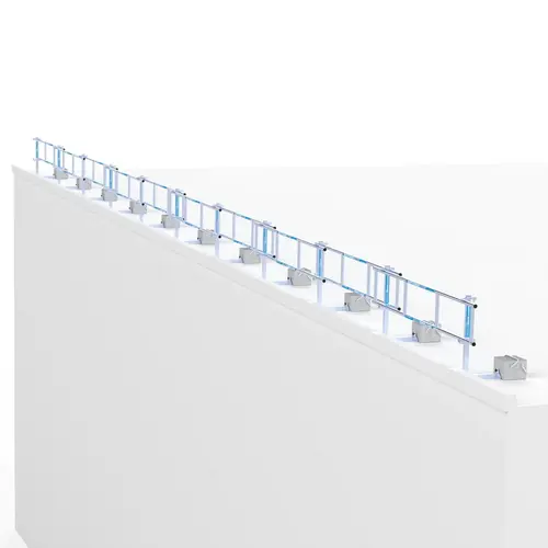 Euroscaffold SGS Slim dakrandbeveiliging 30 mtr complete set plat dak