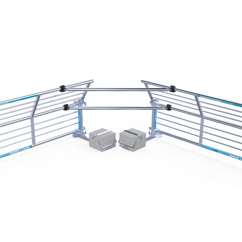 Euroscaffold SGS Slim (Plus) dakrandbeveiliging koppelschoor set (2 stuks) hoek plat dak