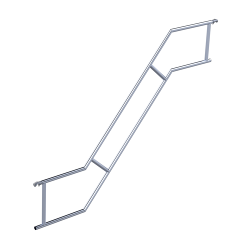 Euroscaffold Dubbele leuning steigertrap 305cm buitenzijde