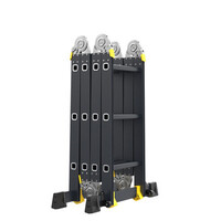 Vouwladder 4x4 met wieltjes en platform Vouwladder 4x4 met wieltjes en platform
