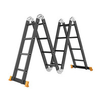 Vouwladder 4x4 met wieltjes en platform Vouwladder 4x4 met wieltjes en platform