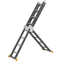 Vouwladder 4x4 met wieltjes en platform Vouwladder 4x4 met wieltjes en platform