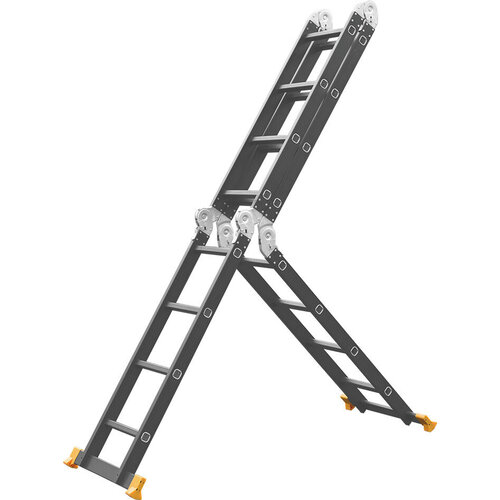 Vouwladder 4x4 met wieltjes en platform