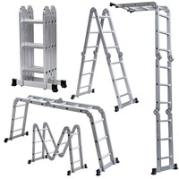 Vouwladder 4x4 met wieltjes en platform Vouwladder 4x4 met wieltjes en platform