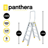 Panthera Premium dubbele trap 2x8 treden Panthera Premium dubbele trap 2x8 treden