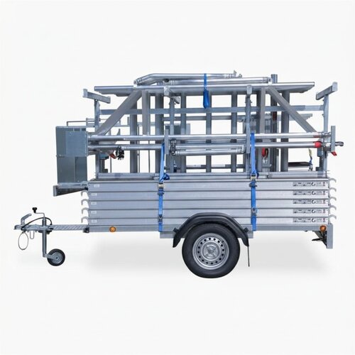 Panthera Steigeraanhanger + PRO Rolsteiger 135 x 190 x 10,2m werkhoogte, met enkele voorloopleuning
