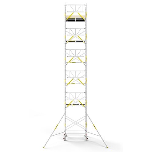 Panthera Steigeraanhanger + PRO Rolsteiger 135 x 190 x 13,2m werkhoogte, met enkele voorloopleuning