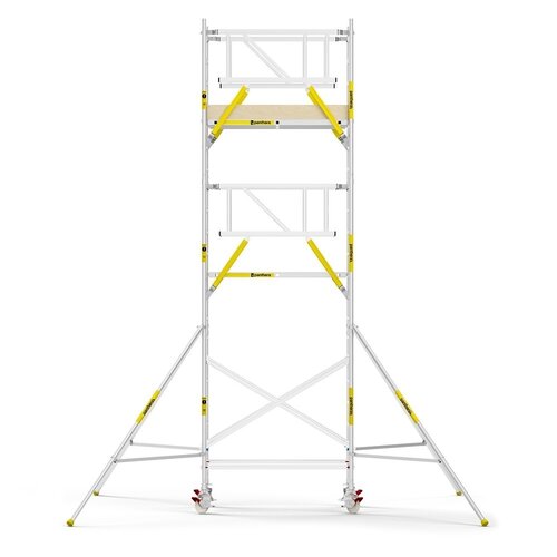 Panthera Steigeraanhanger + PRO Rolsteiger 135 x 190 x 7,2m werkhoogte, met dubbele voorloopleuning