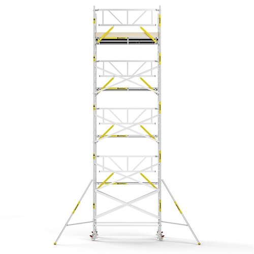 Panthera Steigeraanhanger + PRO Rolsteiger 135 x 250 x 10,2m werkhoogte, met enkele voorloopleuning