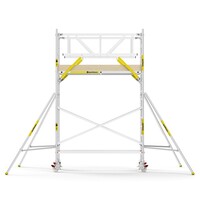 Panthera Steigeraanhanger + PRO Rolsteiger 135 x 250 x 5,2m werkhoogte, met dubbele voorloopleuning