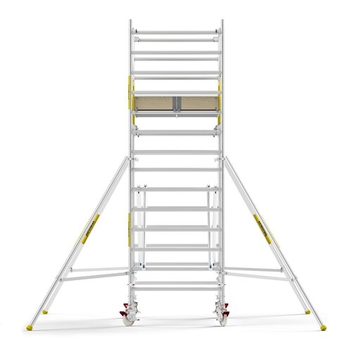 Panthera Steigeraanhanger + PRO Rolsteiger 135 x 250 x 5,2m werkhoogte, met dubbele voorloopleuning