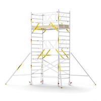 Panthera Steigeraanhanger + PRO Rolsteiger 135 x 250 x 6,2m werkhoogte, met dubbele voorloopleuning